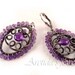 Gemstone jewelry purple earrings Amethyst earrings oxidized sterling silver - women fashion plum violet purple gemstone rusteam oht - Niolle
