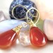 Orange earrings Chalcedony earrings wire wrapped 14K gold filled - spring wedding handmade tangerine pumpkin oht rusteam - Nika - Last pair