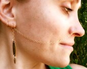 14K Gold Filled Brass Sexy Nose To Ear Chain / Free Domestic Shipping