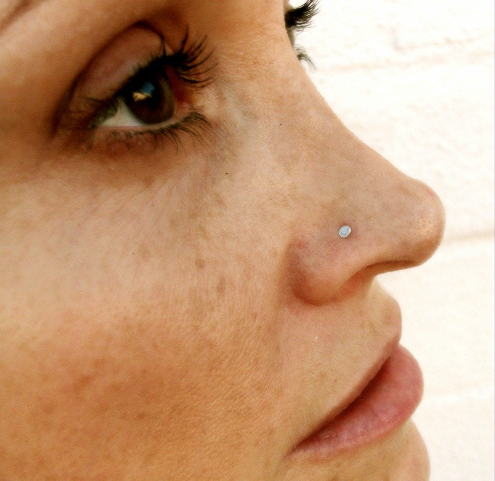 Disc Sterling Silver Nose Stud / Free US Shipping