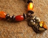 Retro Chic colorful owl necklace