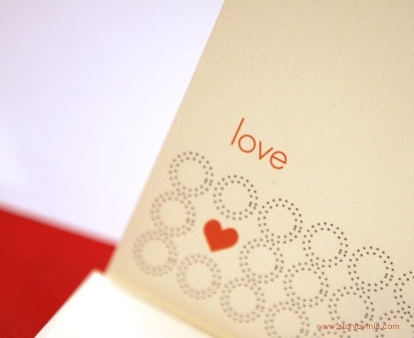 little heart flat card- 5 cards