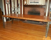 Farm Table: Parsons Style Desk with Steel and wood