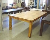 Parsons Style Farm Table made from Salvaged Boards