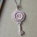 Pink, Antique Button Key Necklace
