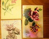 French vintage postcards (flower theme)