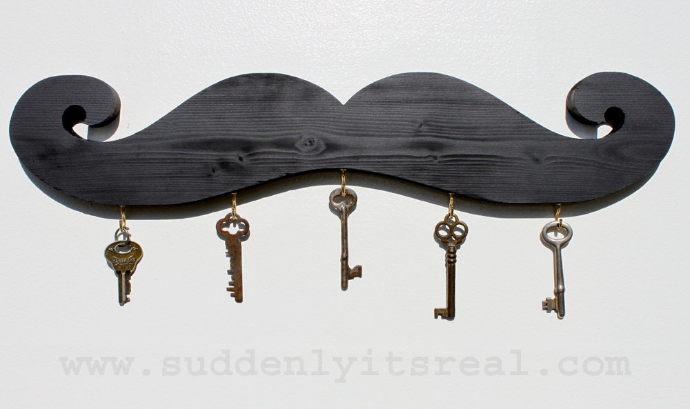 black mustache key hook