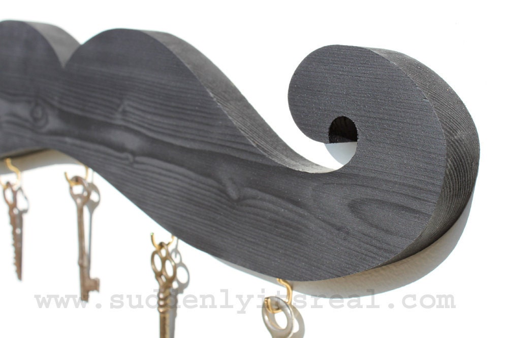 black mustache key hook