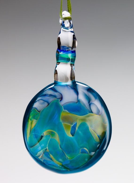 From the Mountains to the Sea Glass Ornament