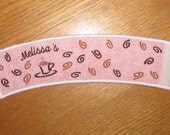 Coffee Cup Cozy  reusable sleeve for hot beverage Personalized
