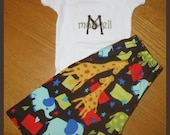 Handmade Loung Set - Pants and Personalized Short Sleeved Onesie