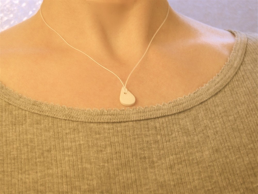 white porcelain pendant tiny raindrop