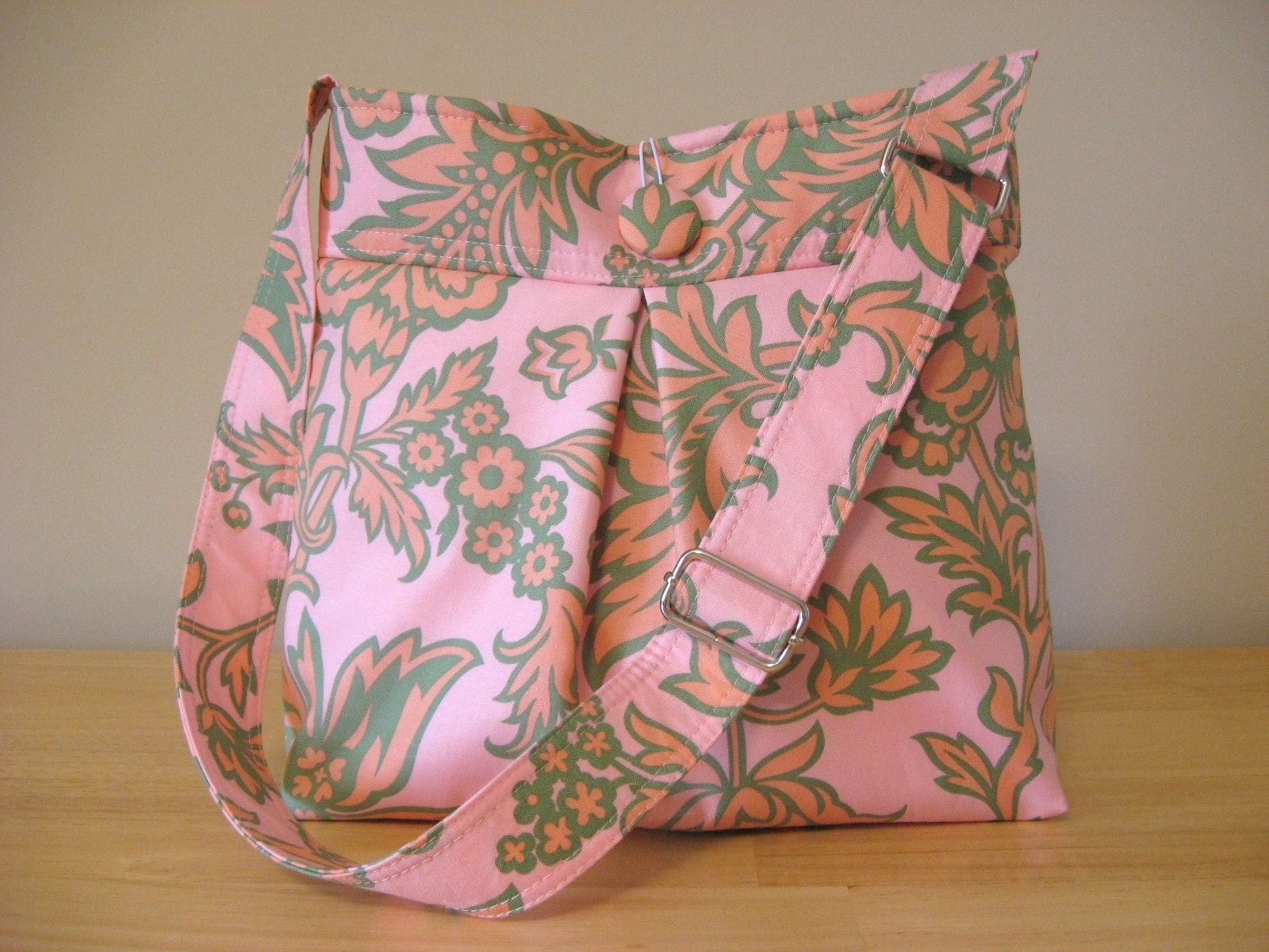 Pleated Hobo Handbag  Amy Butler Charm Fabric