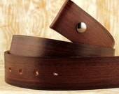 wood grain leather snap belt