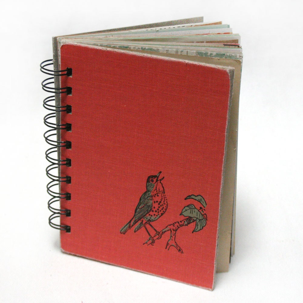 Rockin' Robin - Wire-Bound Recycled Art Journal
