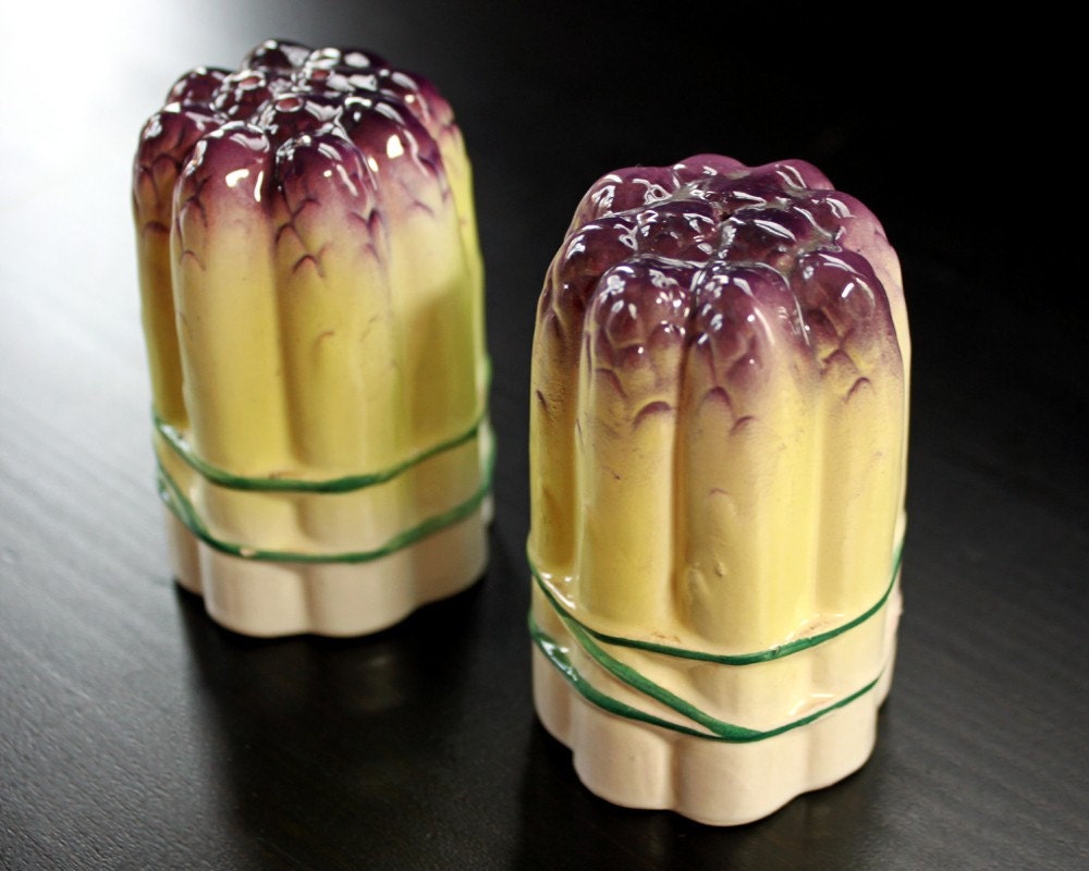 Vintage Asparagus Salt and Pepper Shakers by HH Holt Howard Japan