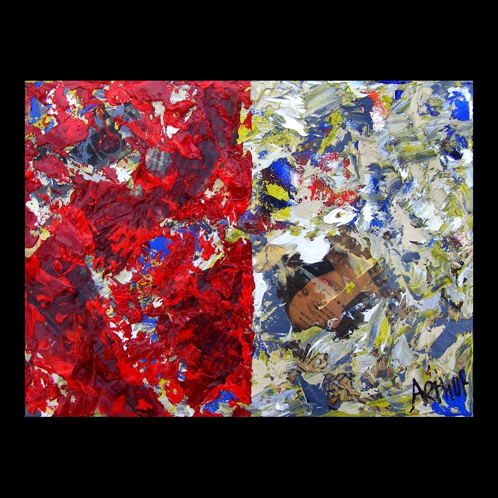 Abstract No. 41, 14x11 original Abstract Expressionist lady