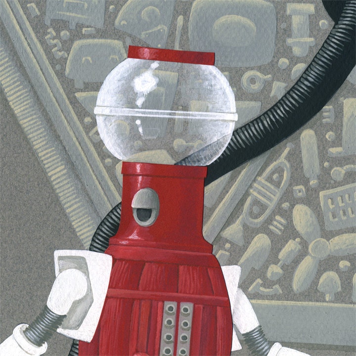 Mystery Science Theater 3000 Tom Servo art print "I'm Huge"
