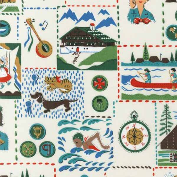 Retro Girl Scout Fabric by Robert Kaufman in by sentimentalbaby