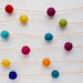 Rainbow Wool Ball Garland