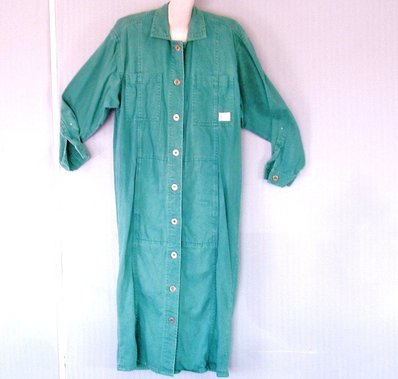 Kettle Creek dress jumper long-sleeved size large in soft blue green vintage for women