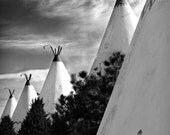 Wigwams in a Row - 8x10 Route 66 Limited Edition Photograph - Southwestern Travel photography For the home vintage hotel  Black and White