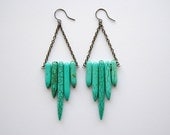 Turquoise Shield Earrings - Handmade Jewelry - Free Shipping in the US - Summer Fashion