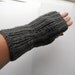 SALE TODAY Knit fingerless gloves - wrist warmers in grey driving gloves