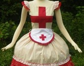 Gloomth Medic Dress with Apron Your Size up to 2XL