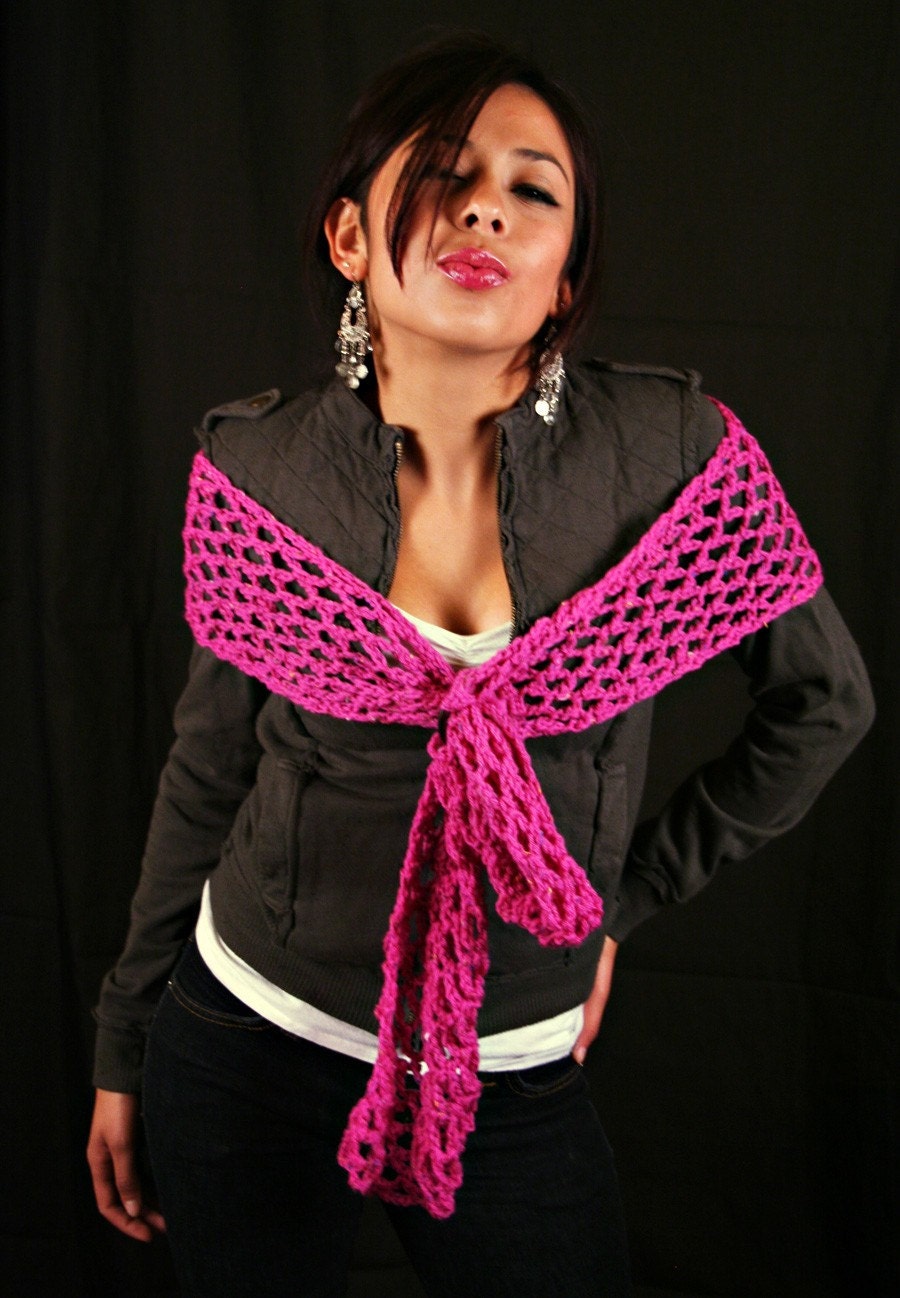 Ring Scarf / Shawl - Pink Tweed