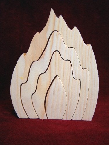 Little Stacker, Fire Element Unfinished Pine Cutout