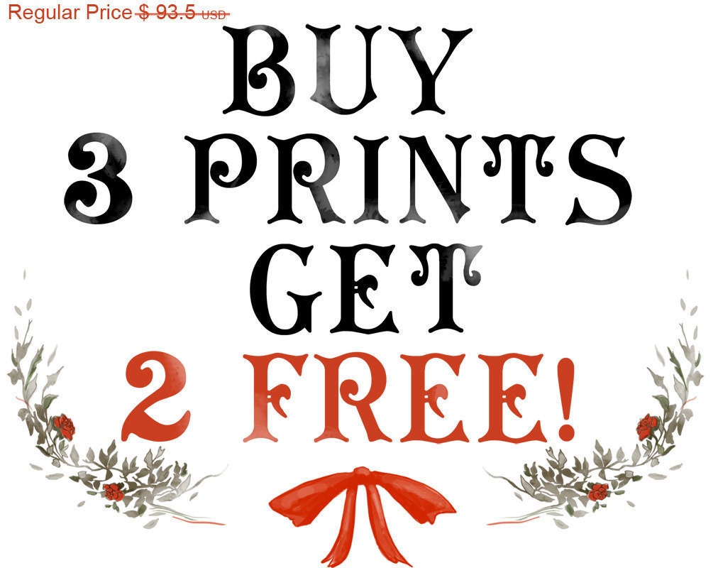 MASSIVE SALE - Buy 3 Prints Get 2 Free, REGULAR Price 95, Giclee art prints, festive sale, Woodland art, fairytale art, art gift