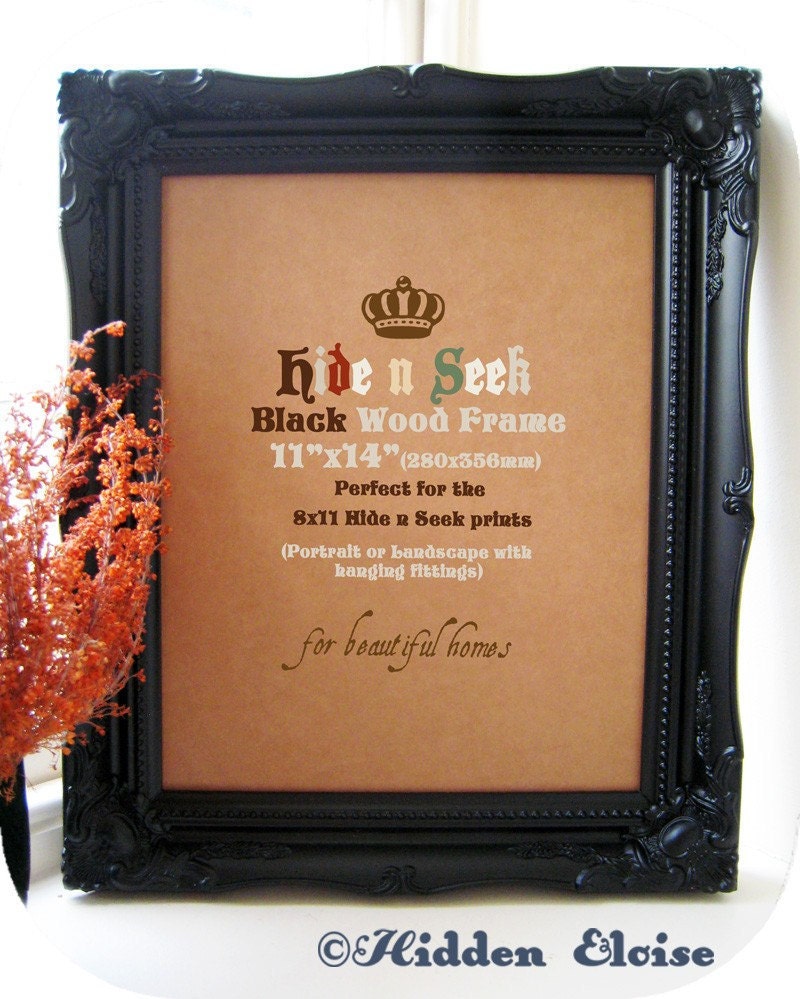 Ornate Vintage style 11x14 Black Frame (for 11x14 Mounted Prints)