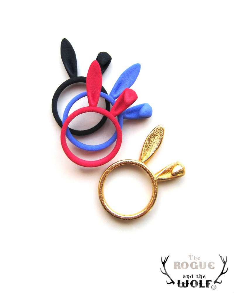 Gold Bunny Ears Ring, bunny ring, animal ring, cute ring, Kawaii ring, rabbit ears, hare, ears ring, animal jewellery, whimsical jewelry