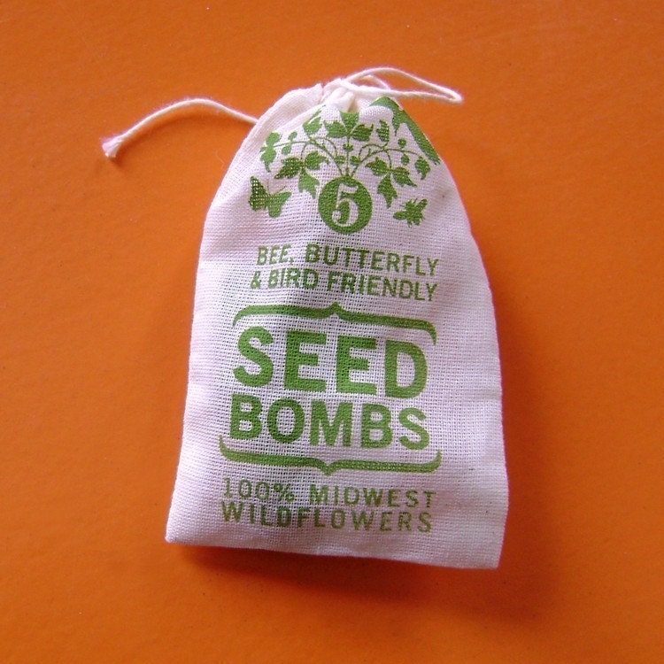 Wildflower Seed Bombs - Midwest Bird Bee and Butterfly Friendly DIY Guerrilla Gardening Seeds Seed Balls