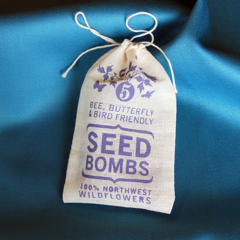 Wildflower Seed Bombs - Pacific Northwest Bird Bee and Butterfly Friendly DIY Guerilla Gardening Seeds Seed Balls