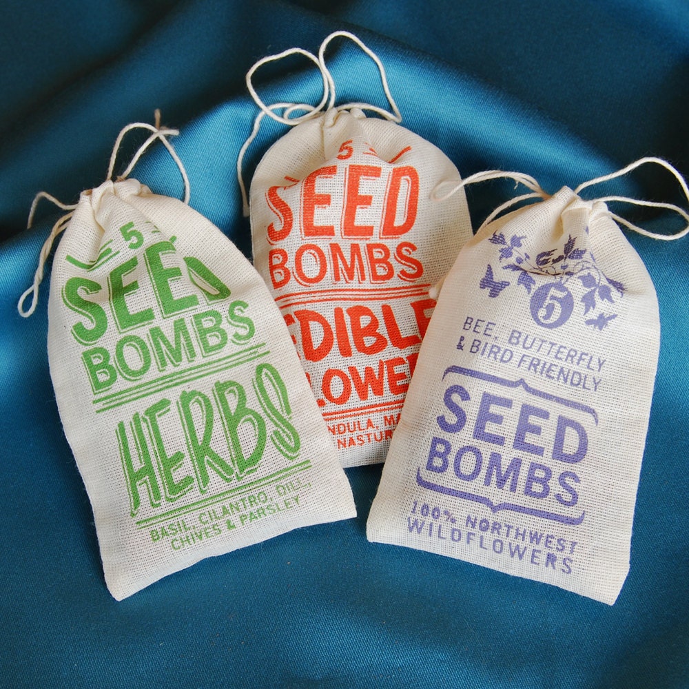 Any 3 Seed Bombs for Guerilla Gardening with Combined S/H Choose from Herb, Wildlife Habitat, Dog & Cat Friendly and Regional Varieties