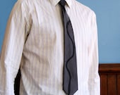 Ohio River Men's Tie in Black on Dark Charcoal Showing Cincinnati and Northern Kentucky Minimalist Landscape