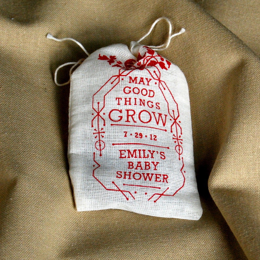 Baby Shower Personalized Seed Bomb Favors - Eco Friendly Rustic Garden Wildflowers Cosmos Poppies Nasturtium Marigold Herbs
