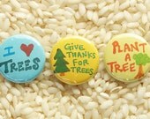 Tree Hugger Buttons - Set of 3