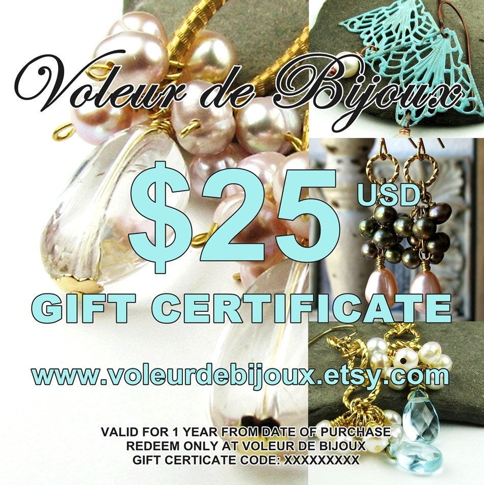 GIFT CERTIFICATE - 25 Dollars