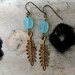 FREE SHIPPING - Lexi London Luxe Ocean Blue Chalcedony Sprig Leaf Earrings