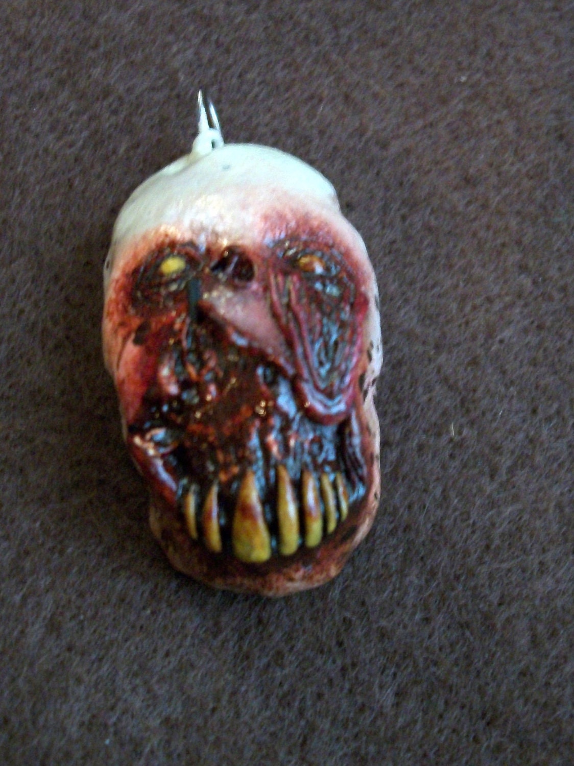 Shredded Face  ZombieHead Pendant