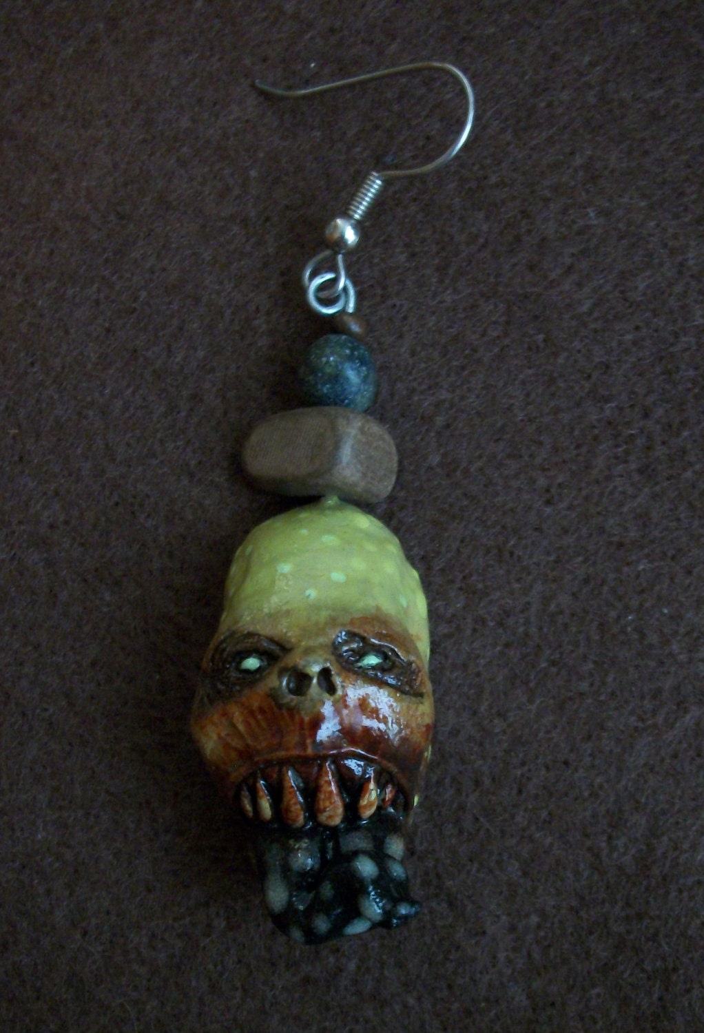 Plague Eater ZombieHead Earring