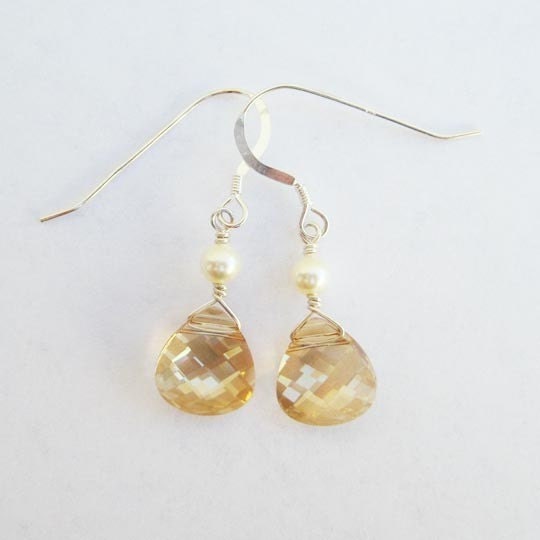Earrings - GOLDEN Swarovski Crystal Tear Drop