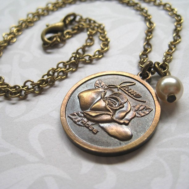 SALE Necklace - JUNE - Flower and Birthstone