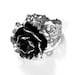 Steampunk Ring Jewelry by edmdesigns - Vintage Barrel Spring ROSE Flower Ring on Silver Filigree Base Featured in WOLFRAM Fashion Magazine