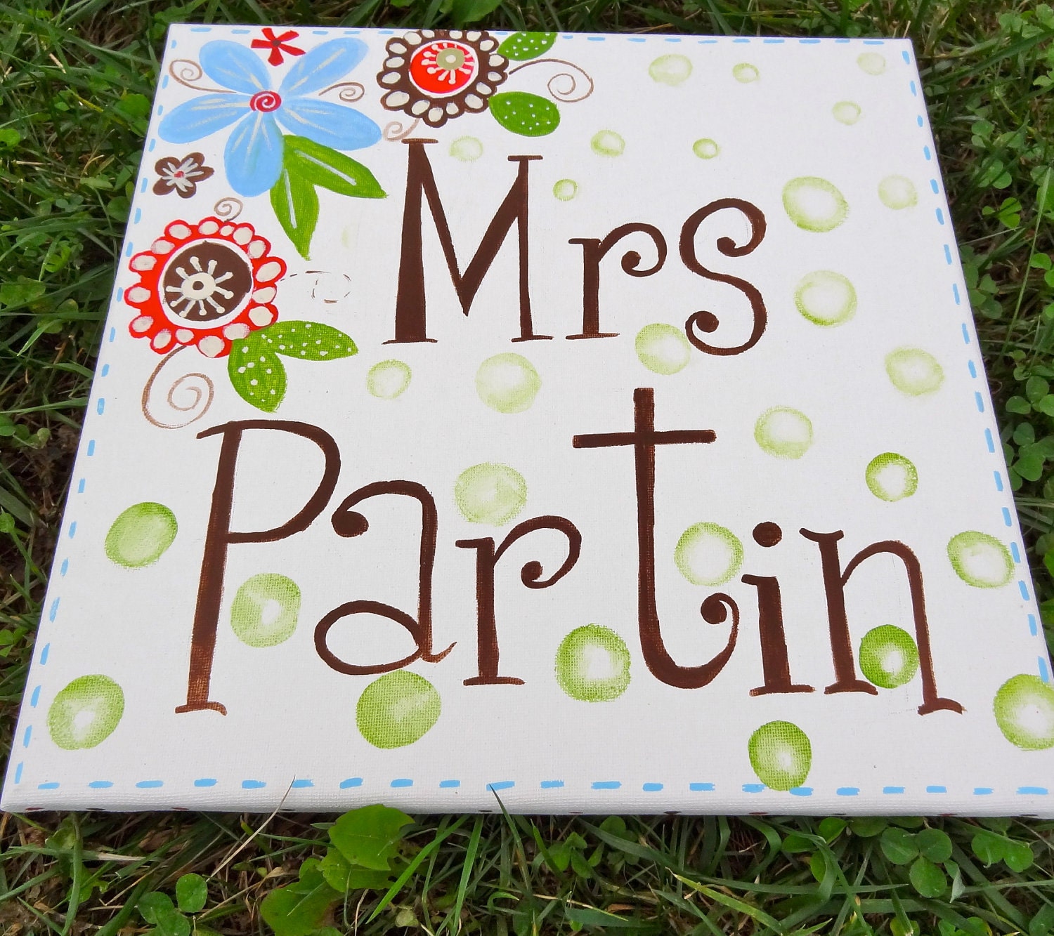 Custom Teacher Door Hanger Canvas