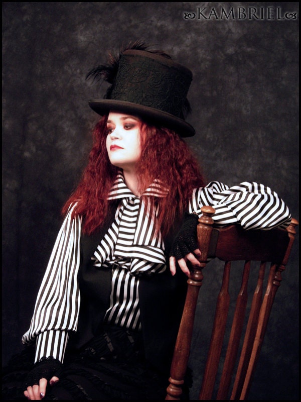 Striped Bastian Shirt & Ascot Set by Kambriel - Unisex design