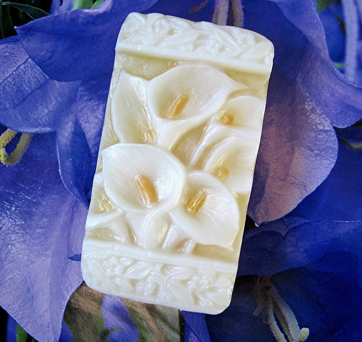 Decorative Gift Soap. Calla Lilies. Mothers Day gift. Handmade. Vegan.